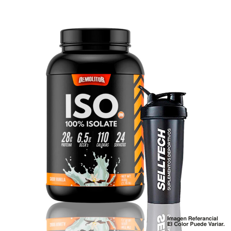 Proteína Iso 100% Whey Demolitor 1.76lb Vainilla + Shaker