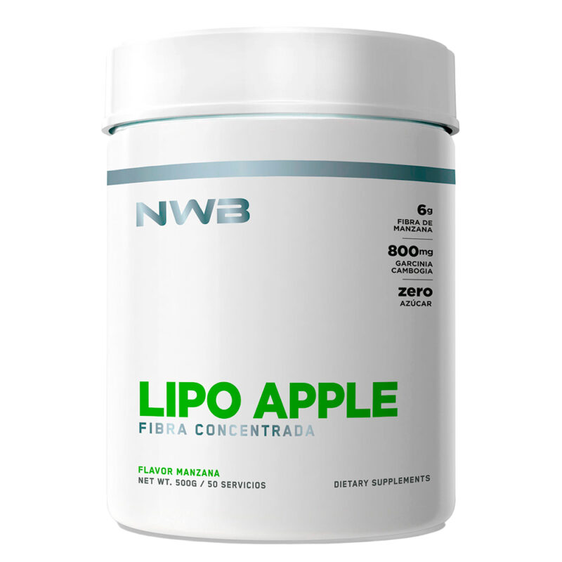Nwb Fibra Concentrada Lipo Apple 500gr Manzana X2 + Shaker - Imagen 2