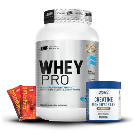 Whey Pro 1.1Kg Vainilla+Creatina Applied Nutrition 250Gr+2 Diabolus