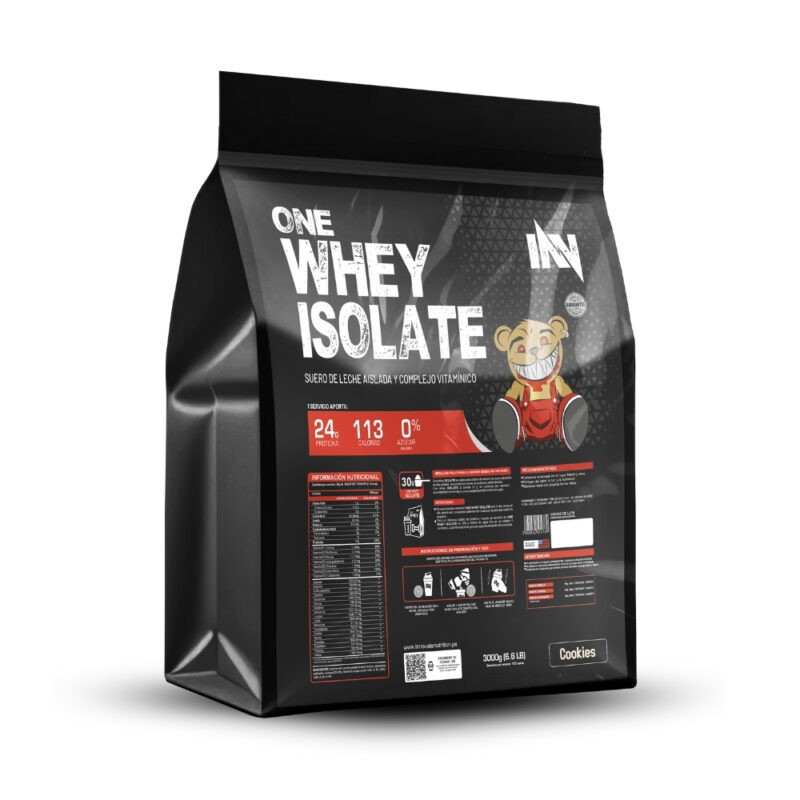 Proteína One Whey Isolate 3Kg Cookies + Shaker - Imagen 3