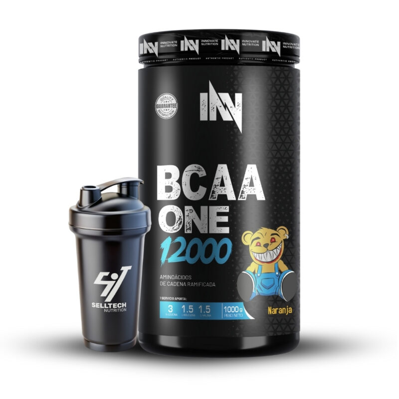 Aminoácido Bcaa One 12000 1Kg Naranja + Shaker - Imagen 2