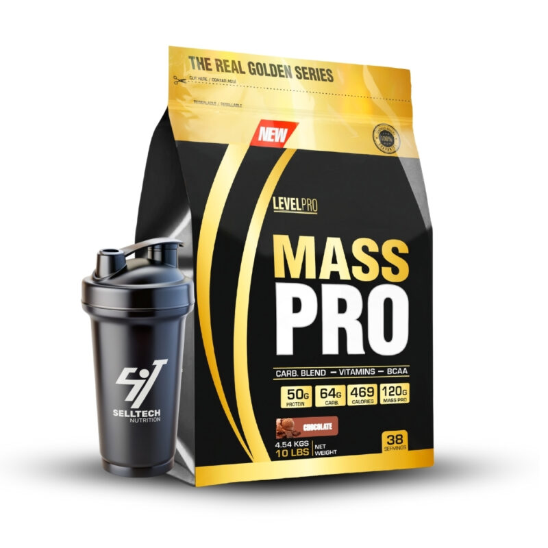 Mass Gainer Mass Pro 10Lbs Rich Chocolate + Shaker - Imagen 2