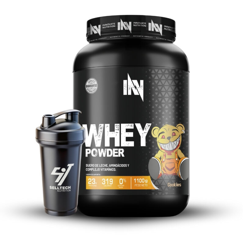 Proteína Whey Powder 1.1Kg Cookies + Shaker - Imagen 2