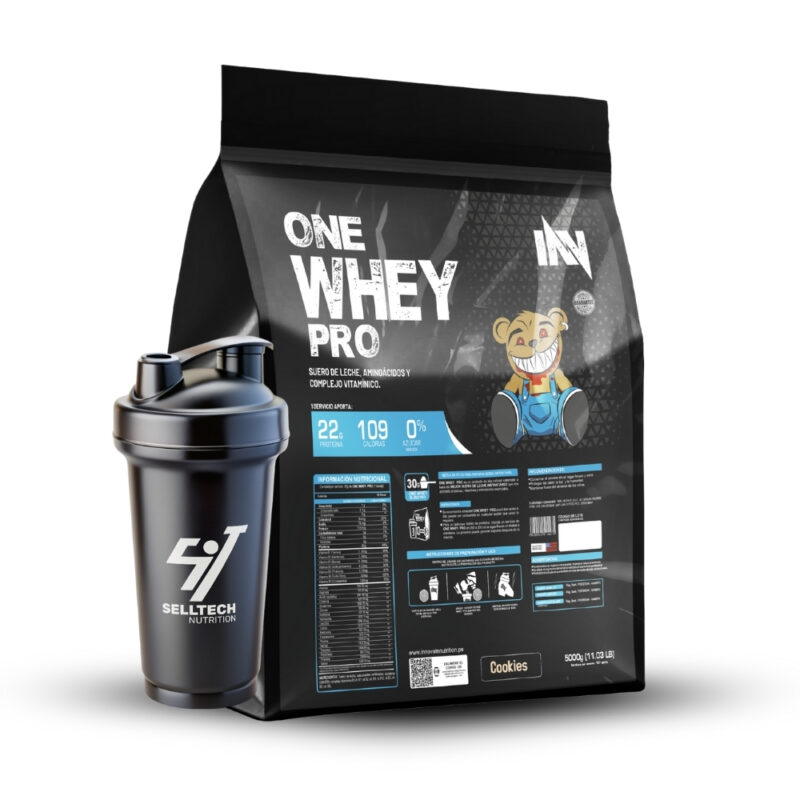 Proteína One Whey Pro Pro 5Kg Cookies + Shaker - Imagen 2