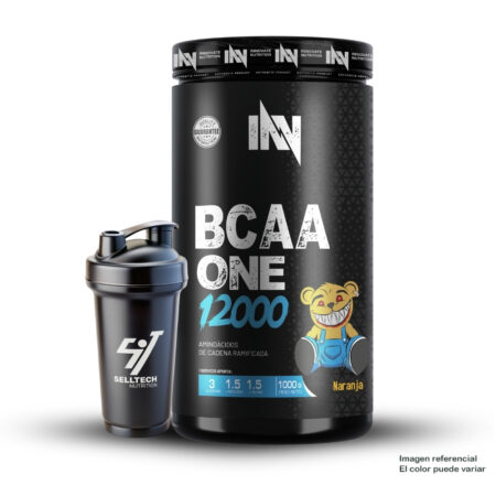 Aminoácido Bcaa One 12000 1Kg Naranja + Shaker