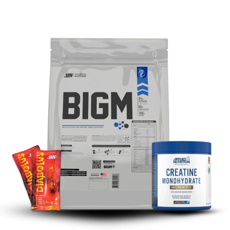 Bigm 5Kg Vainilla+Creatina Applied Nutrition 250Gr+2 Diabolus