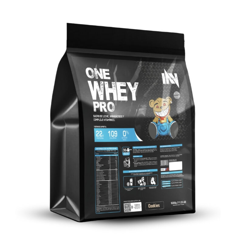 Proteína One Whey Pro Pro 5Kg Cookies + Shaker - Imagen 3