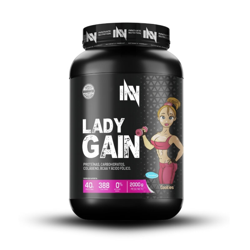 Mass Gainer Lady Gain 2Kg Cookies + Shaker - Imagen 3