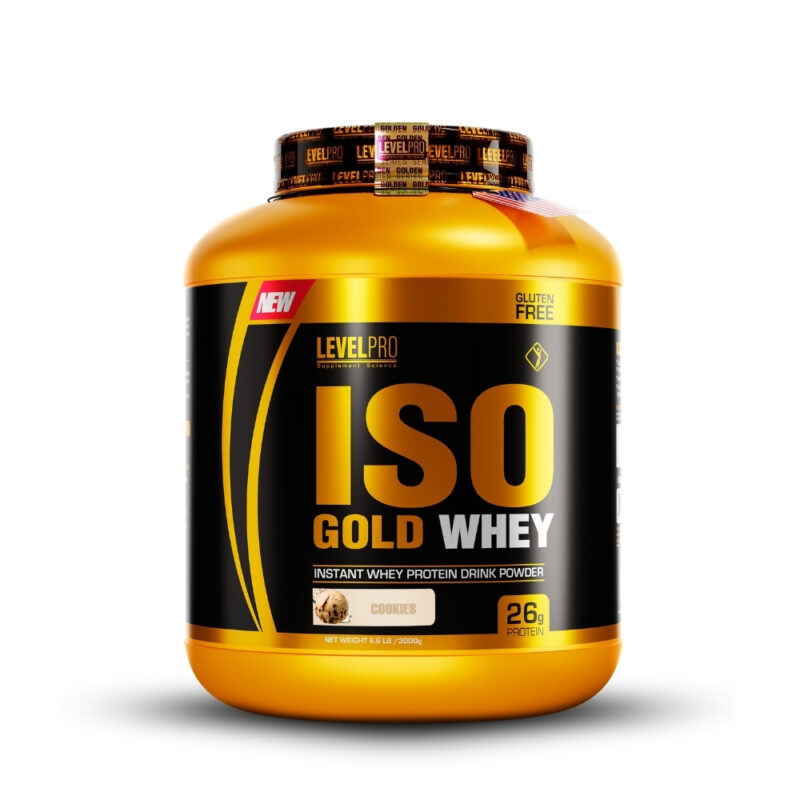 Proteína Isolate Iso Gold Whey 6.6Lbs Cookies + Shaker - Imagen 3