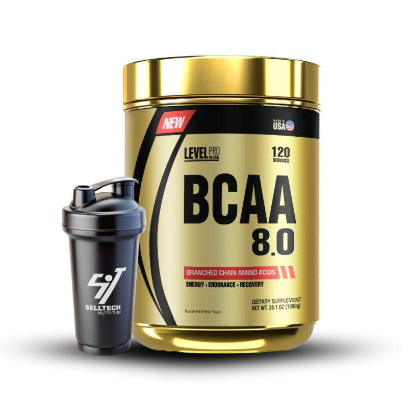 Aminoácido Bcaa Level Pro 8.0 1080Gr Citrus Punch + Shaker - Imagen 2