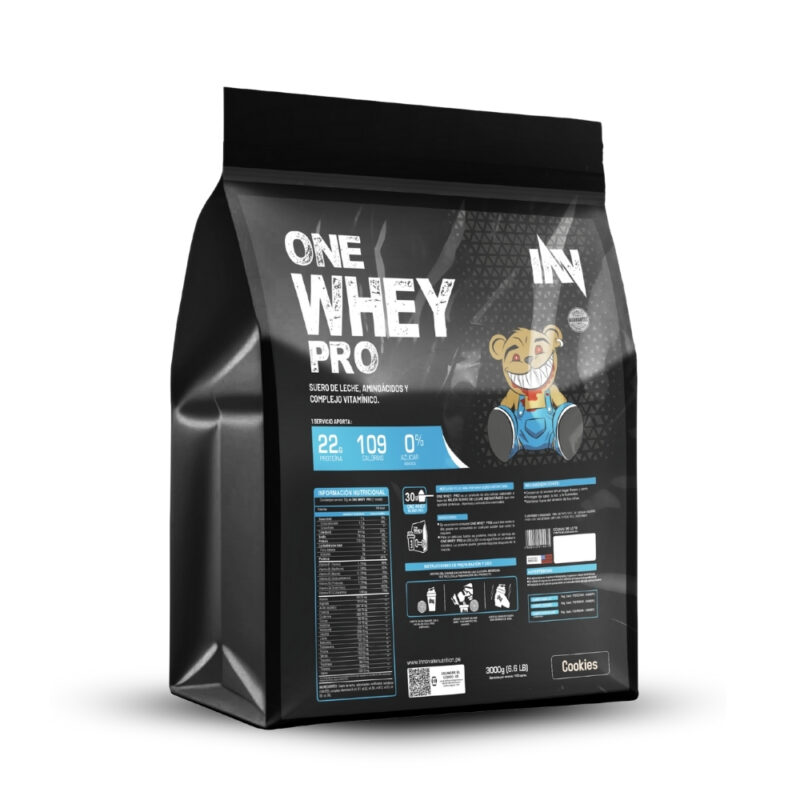 Proteína One Whey Pro Pro 3Kg Cookies + Shaker - Imagen 3