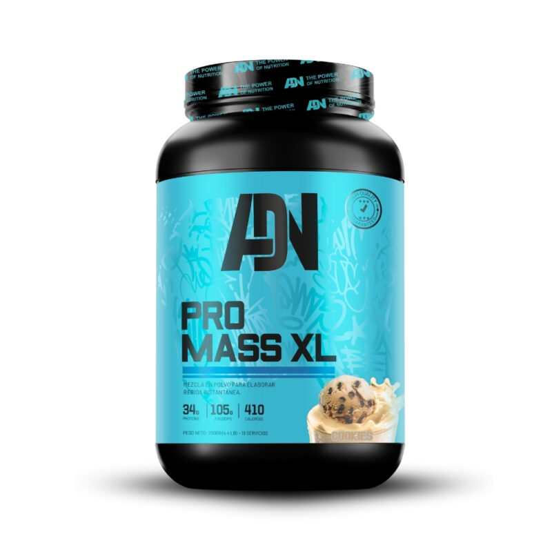 Mass Gainer Adn Pro Mass Xl 2 Kg Cookies + Shaker - Imagen 3