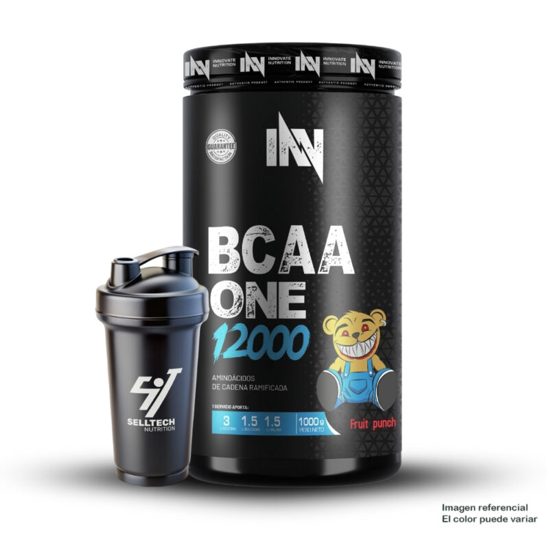 Aminoácido Bcaa One 12000 1Kg Fruit Punch + Shaker