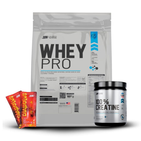 Whey Pro 3Kg Chocolate+Creatina Universe Nutrition 250Gr+2 Diabolus