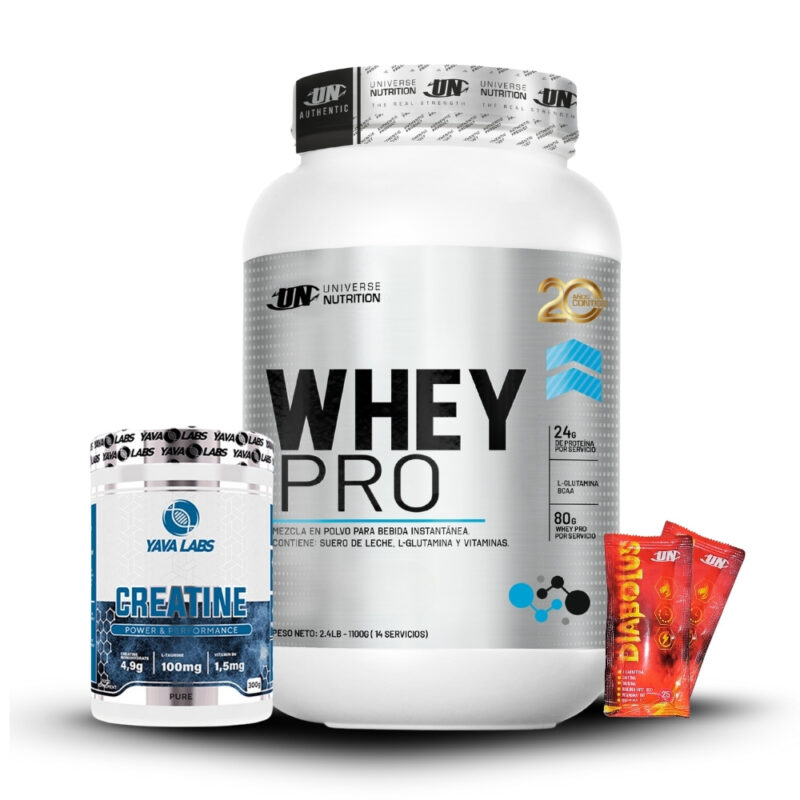 Whey Pro 1.1Kg Cookies And Cream+Creatina Yava Labs 300Gr+2 Diabolus