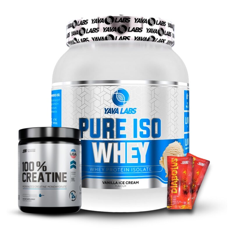 Yava Labs Iso Whey 1Kg Vainilla+Creatina Universe Nutrition 250Gr+2 Diabolus