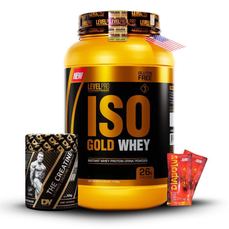 Iso Gold Whey 2.43Lb Cookies+Creatina Dorian Yates 300Gr+2 Diabolus