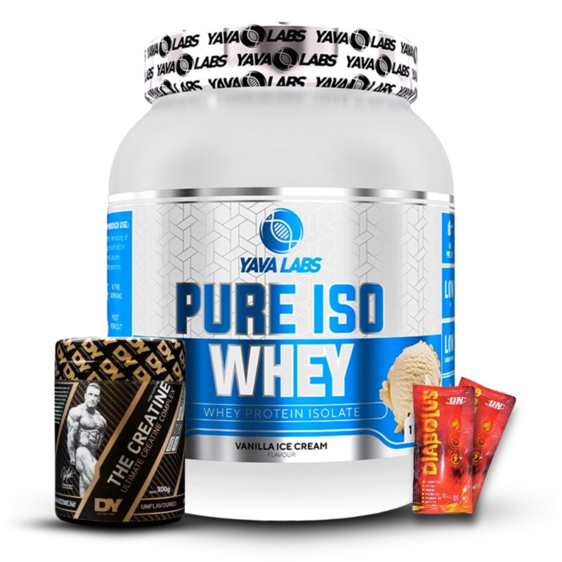 Proteína Yava Labs Iso Whey 1Kg Vainilla+Creatina Dorian Yates 300Gr+2 Diabolus
