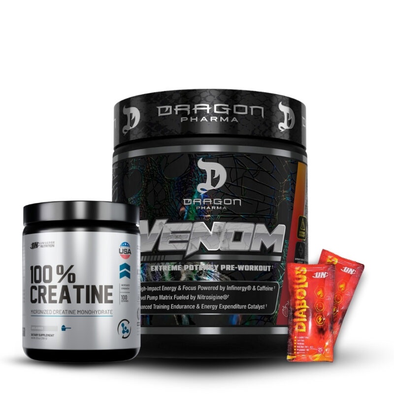 Venom 40 Serv Fruit Punch+Creatina Universe Nutrition 250Gr+2 Diabolus