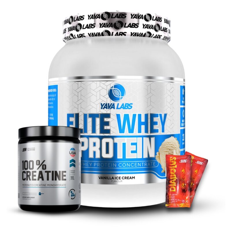 Yava Elite Whey Protein 1Kg Vainilla+Creatina Universe Nutrition 250Gr+2Diabolus