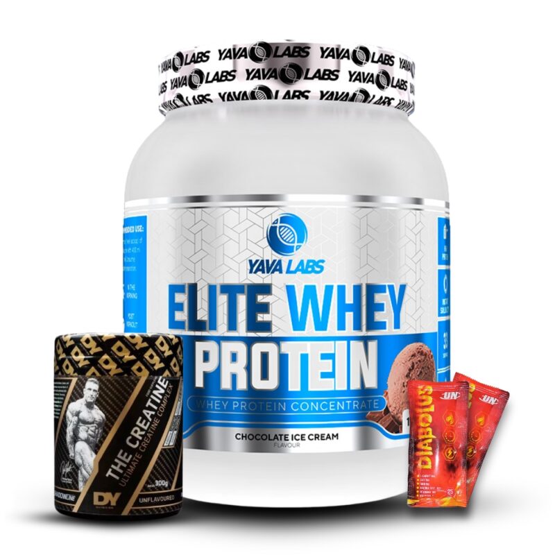 Yava Elite Whey Protein 1Kg Chocolate+Creatina Dorian Yates 300Gr+2 Diabolus