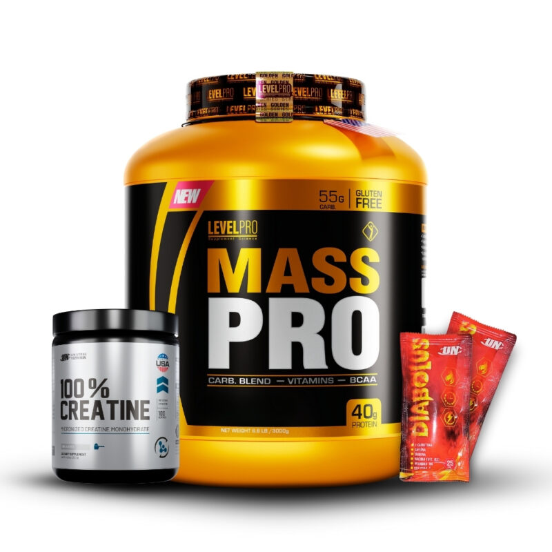 Mass Pro 6.6Lbs Cookies+Creatina Universe Nutrition 250Gr+2 Diabolus