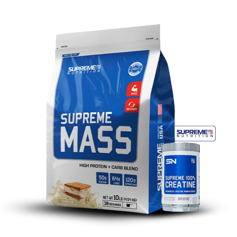 Supreme Mass 10Lb Vainilla+Creatina Supreme Nutrition 250Gr
