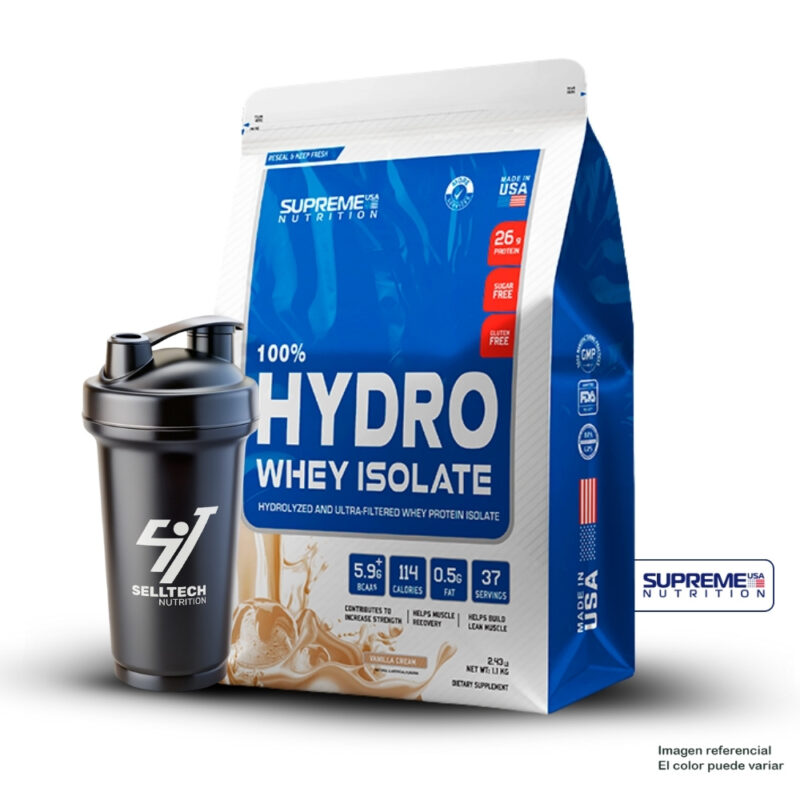 100% Hydro Whey Isolate Vainilla 2.43Lb+Shaker