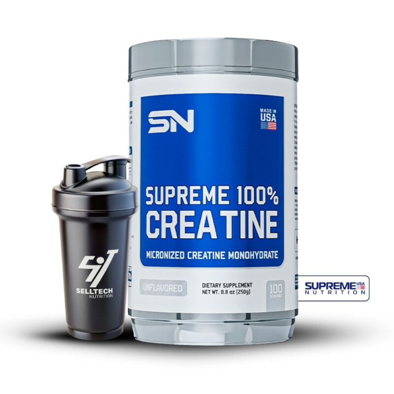 Creatina Monihidratada 250Gr Supreme Nutrition+Shaker - Imagen 2