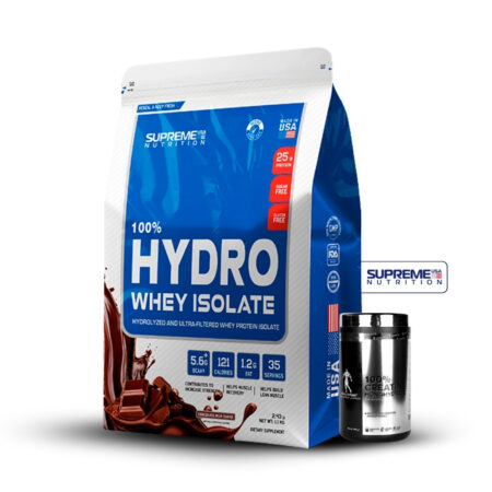 100% Hydro Whey Isolate Chocolate 2.43Lb+Creatina Kevin Levrone 500Gr