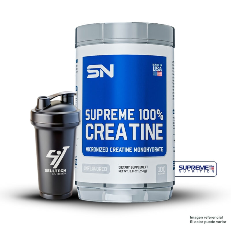 Creatina Monihidratada 250Gr Supreme Nutrition+Shaker