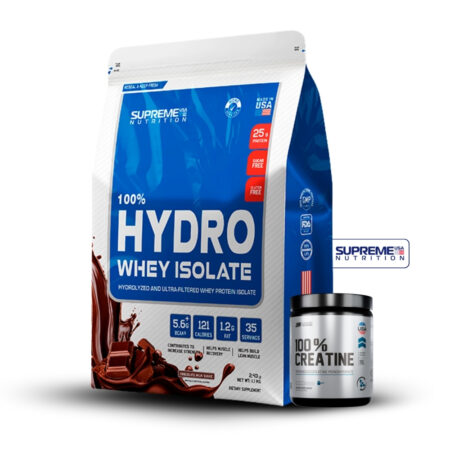 100% Hydro Whey Isolate Chocolate 2.43Lb+Creatina Universe Nutrition 250Gr