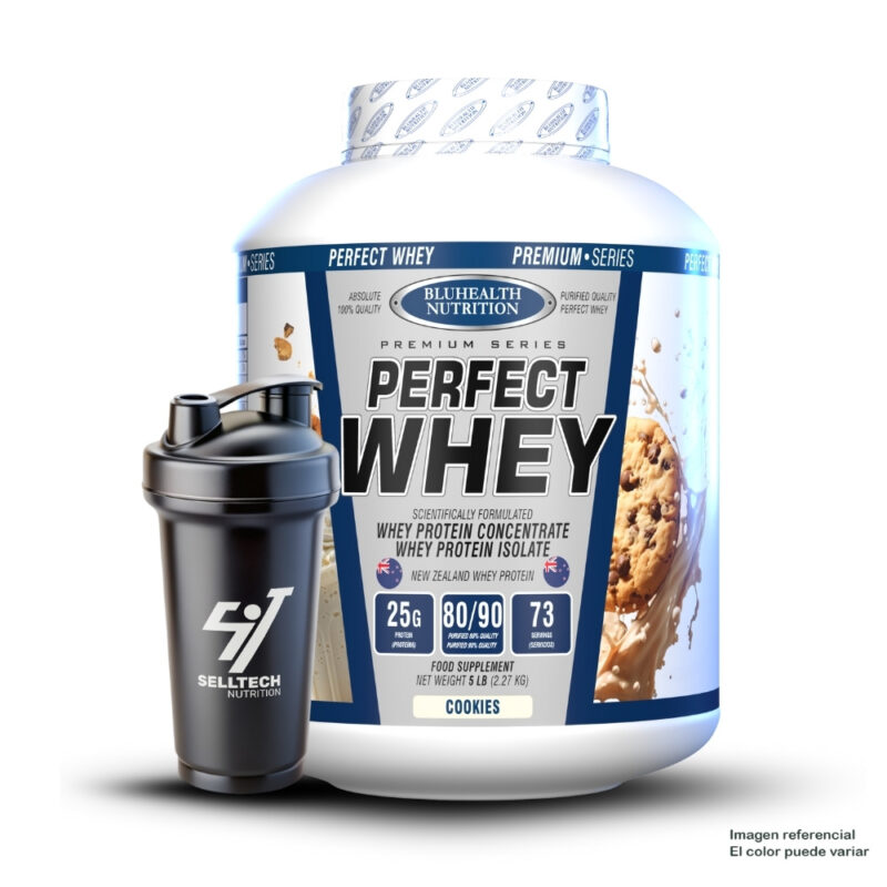 Proteína Perfect Whey 5Lb Cookies+Shaker - Imagen 3