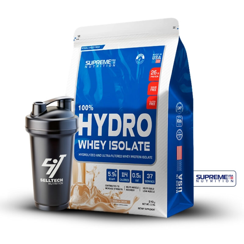 100% Hydro Whey Isolate Vainilla 2.43Lb+Shaker - Imagen 2