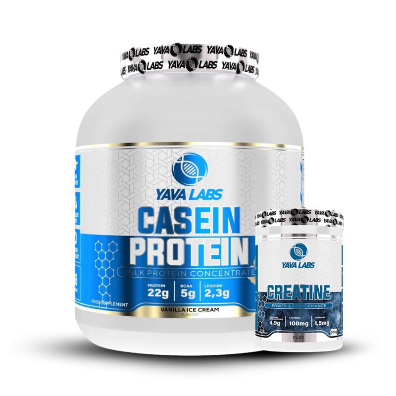 Casein Protein 2Kg Vainilla + Creatina Monohidratada Yava Labs 300Gr