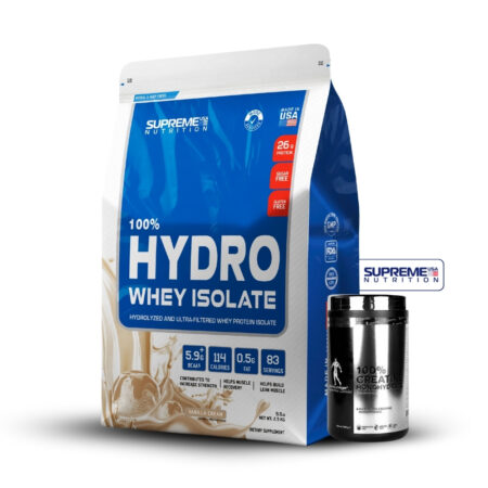 100% Hydro Whey Isolate Vainilla 5.5Lb+Creatina Kevin Levrone 500Gr