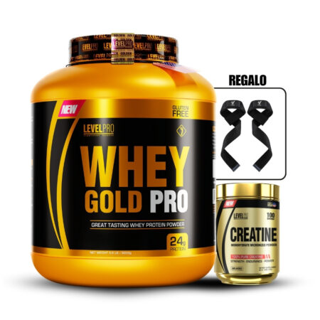 Whey Gold Pro 6.6Lb VainillaCreatina Level Pro 250GrStraps