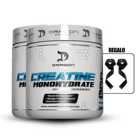 Creatina Monohidratada Dragon Pharma 300Gpack X2+Straps