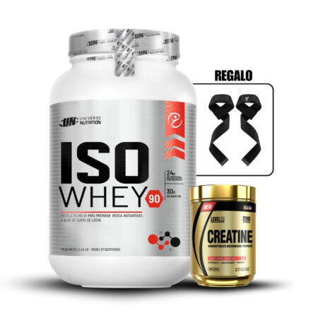 Iso Whey 90 1.1 Kg Cookies & Cream+Creatina Level Pro 250GrStraps